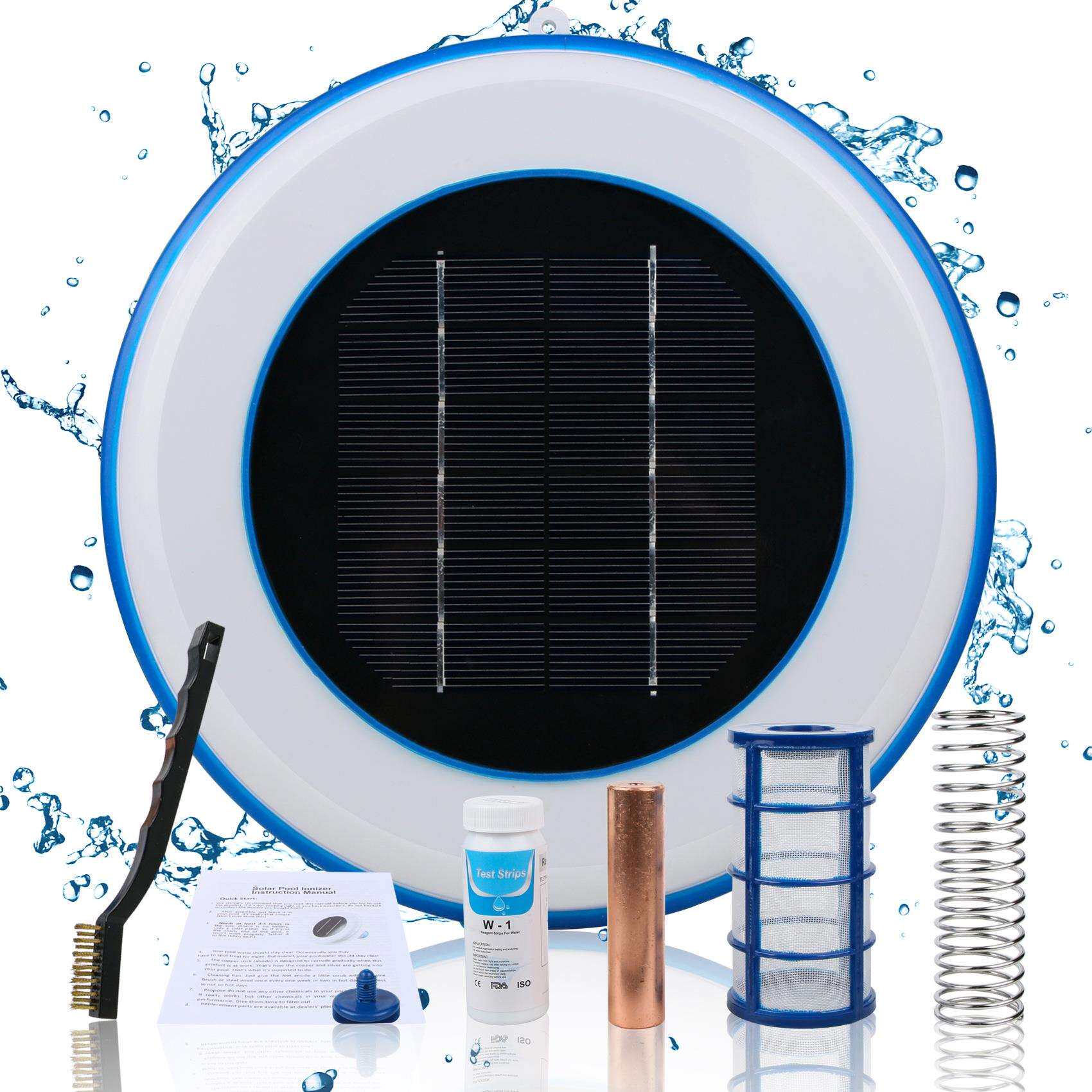 Solar pool ionizer太阳能光伏家用泳池水净化器铜银离子水处理器