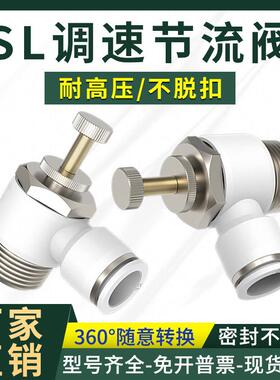 SL4-M3气动接头白调速阀节流阀SL6 SL8 SL10 SL12 M5 01 02 03 04