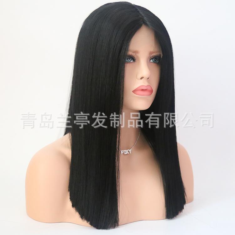 新款直销外贸假发 欧美假发女化纤前蕾丝头套假发 黑人bobo蕾丝