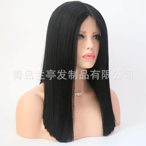 新款直销外贸假发 欧美假发女化纤前蕾丝头套假发 黑人bobo蕾丝