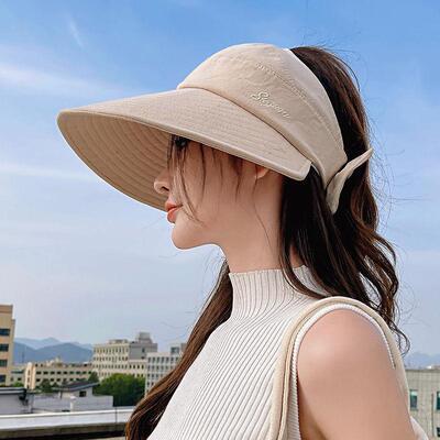 女士防晒半空顶女式太阳帽季透气骑车凉帽跑步时尚新款