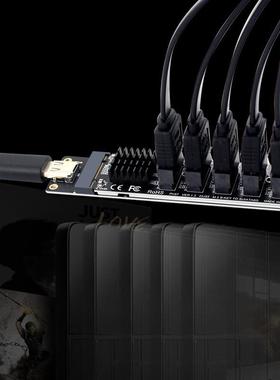 TYPE-C转5口SATA3 6Gbps USB10G扩展转接卡JM575+JMS580 带数据线