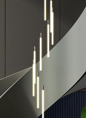 楼fJLD0606梯吊灯现复代简约大气用式楼客厅lot极简公寓别家墅旋