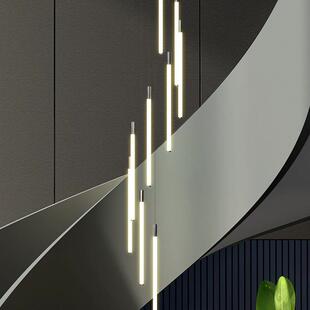 楼fJLD0606梯吊灯现复代简约大气用式 楼客厅lot极简公寓别家墅旋