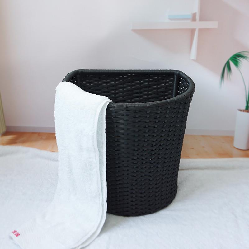 民宿半圆形布草篓 铝架藤编毛巾筐 酒店高品质洗衣篮大量现货