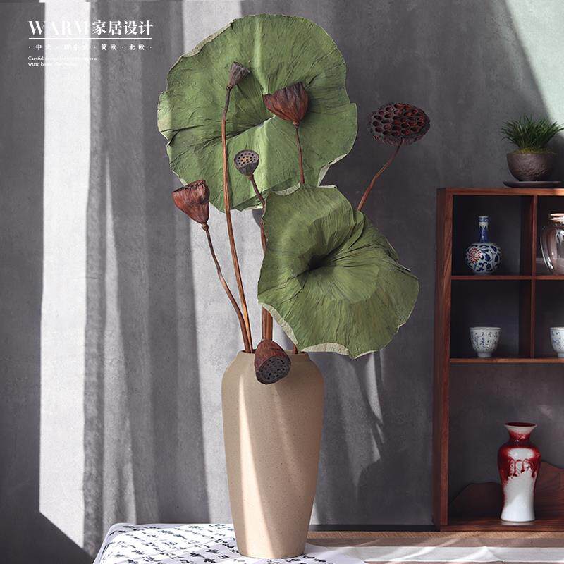 原生态落地高枝干花真杆干莲蓬带莲子荷花莲藕禅意装饰品拍摄道具