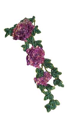 彩色玫瑰刺绣单花手缝DIY缝纫花边装饰服装辅料A85