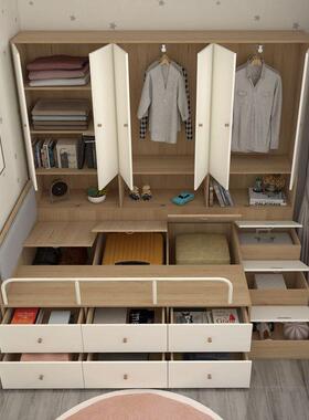 榻米床衣柜一体床户型童床柜组合多功能带儿储物书架榻床半高KX-6