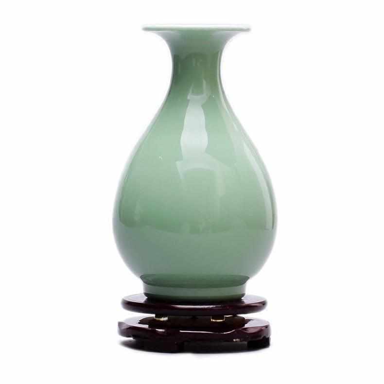 景德镇陶瓷器 影青釉仿古花瓶 中式复古客厅玄关装饰品工艺品航一