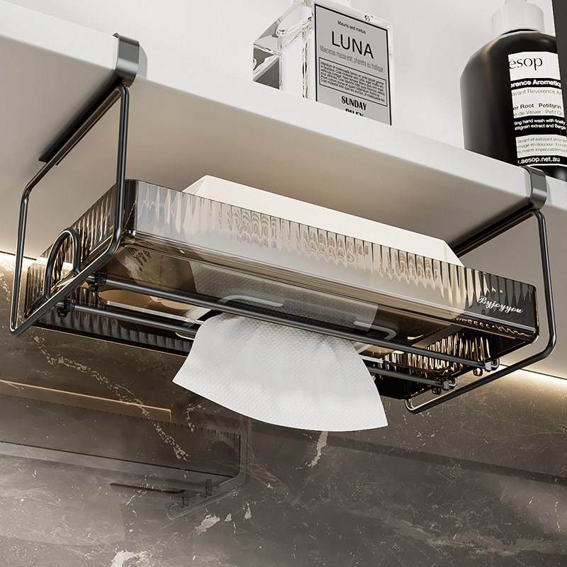 吊柜纸巾盒镜柜下洗脸巾收纳盒浴室卫生间置物架壁挂式擦手抽纸架,家庭/个人清洁工具,卷纸器/纸巾架,淘宝优惠券,粉丝福利购,淘宝优惠卷