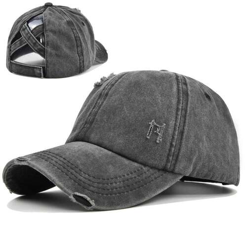 Womens Criss Cross Ponytail Baseball Cap Messy Bun Dad