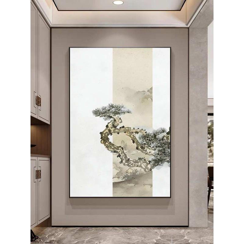 新中式禅意客厅装饰画书房茶室酒店背景墙壁画中国风古典玄关挂画