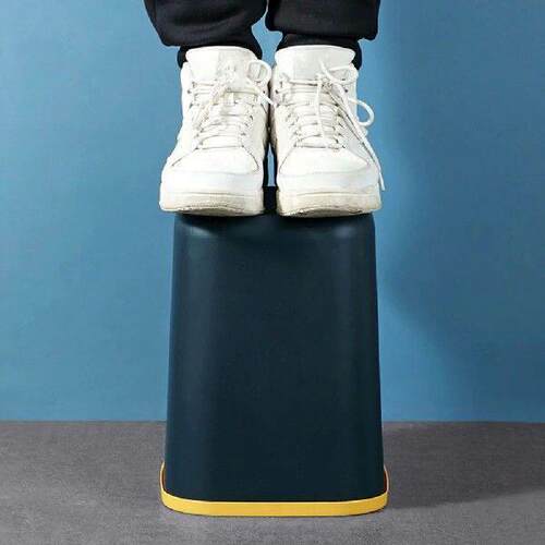 Living Trash Basket (dark Blue 10l) Can with Lid for Bucket