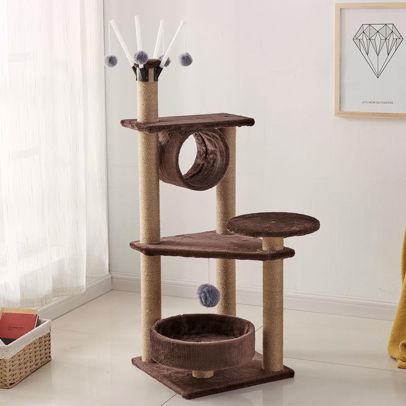 高档大型猫塔柱猫爬架跳台猫爬架夏一季猫窝猫咪树猫架子带爬窝体
