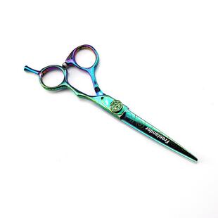 绿色GKF花6纹.0神寸行者LDG12大士革美发理发剪牙马剪打薄剪