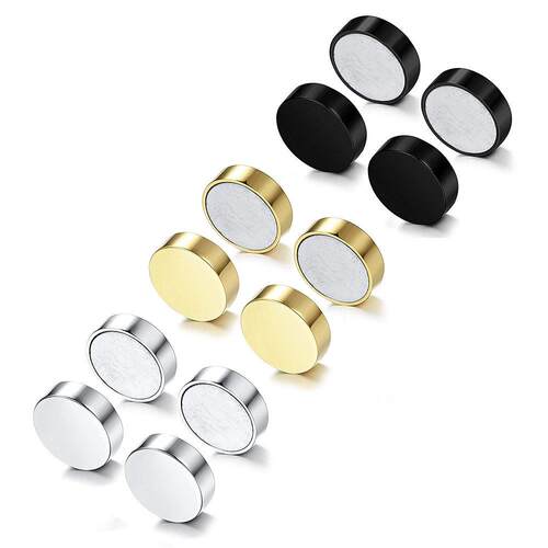 Magnetic Titanium Steel Ear Studs for Men 磁铁耳针不锈钢耳环