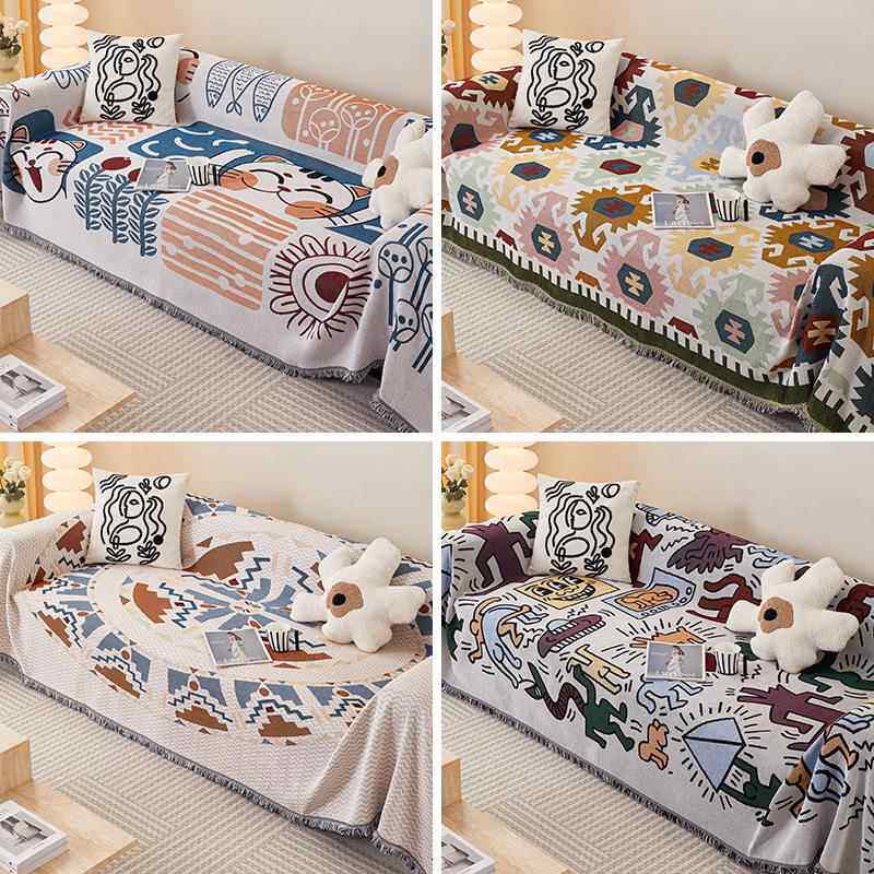 全包沙发罩套棉麻沙发盖布巾2025新款沙发垫四季通用露营毯子盖毯