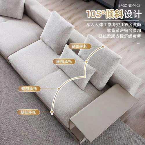 康纳利沙发进口棉麻沙发猫抓皮意式极简设计师直排现小户型客厅