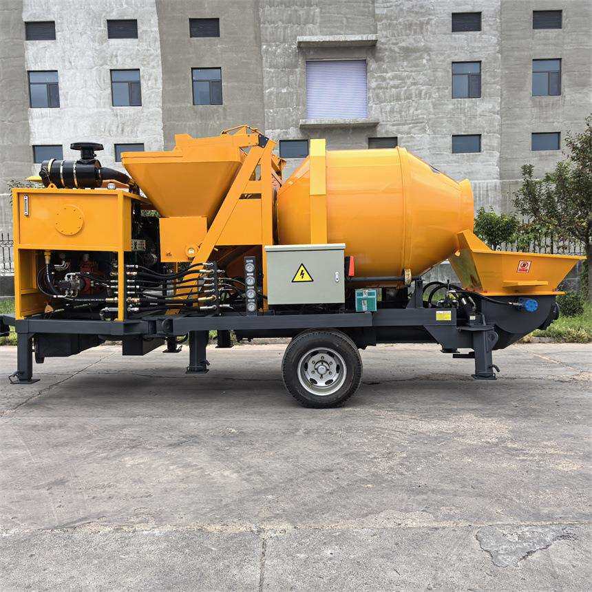 混凝土搅拌机出口搅拌机滚筒搅拌机500L搅拌机带地泵搅拌拖泵