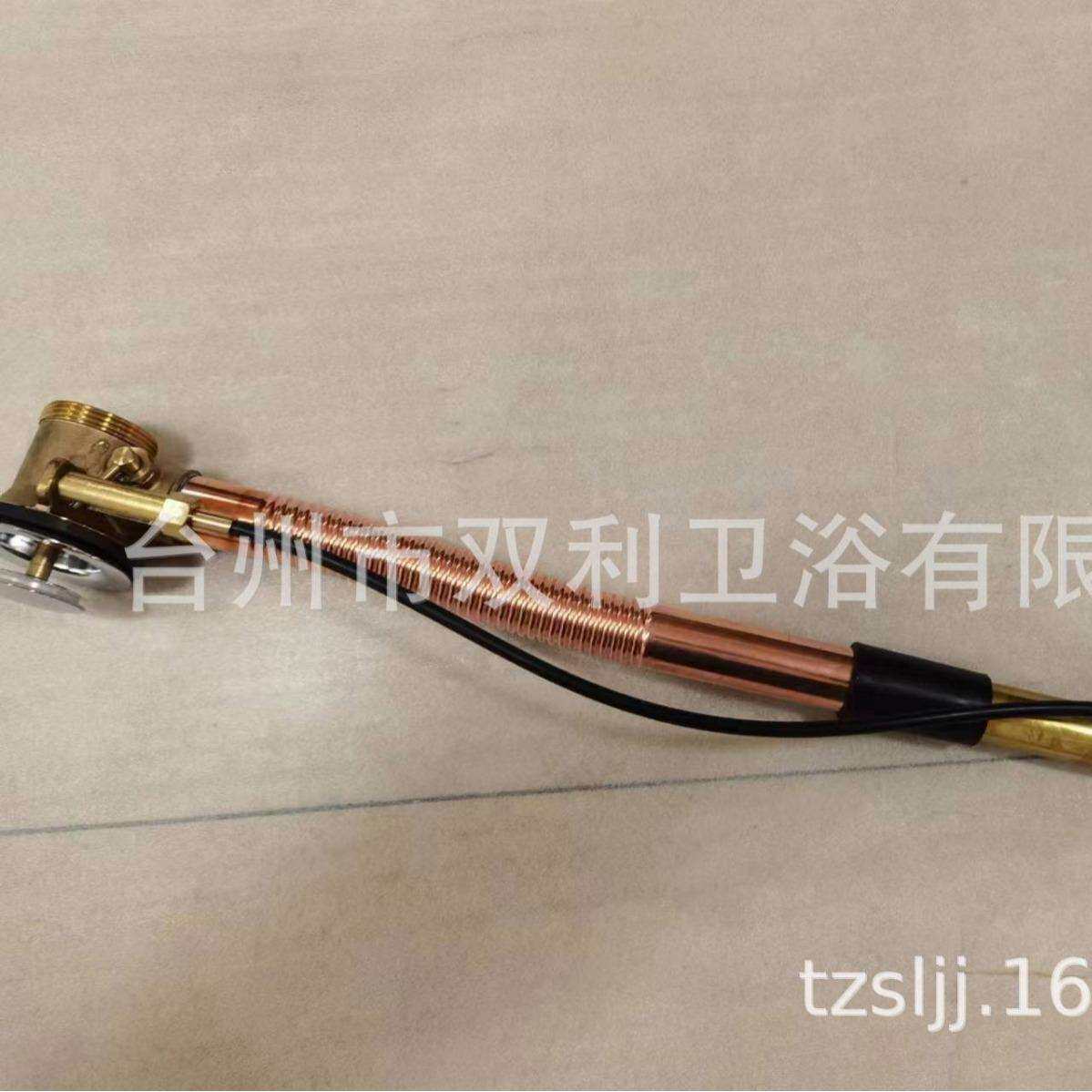 厂家直供高品质手轮旋转拉线控制式铜材质浴缸英式下水器