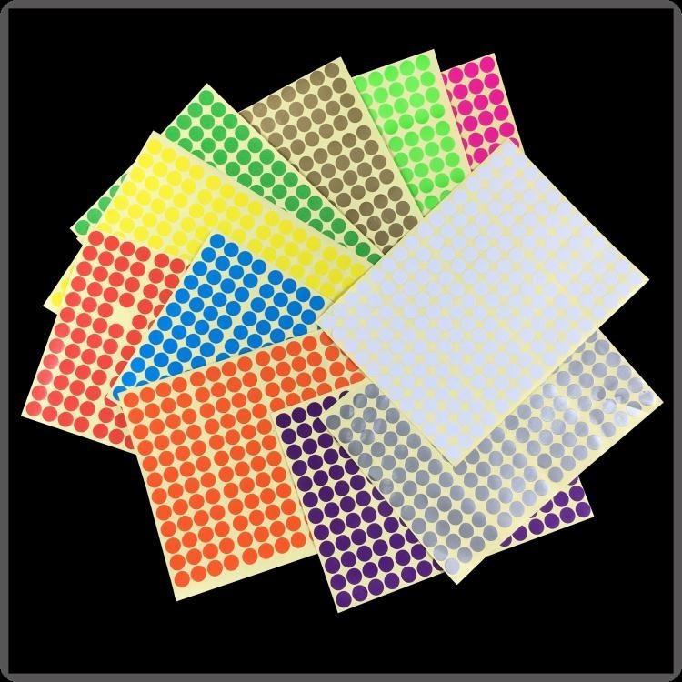 圆形贴纸化妆品标注小圆点数字口红标识标签纸绿点空白自粘纸贴标