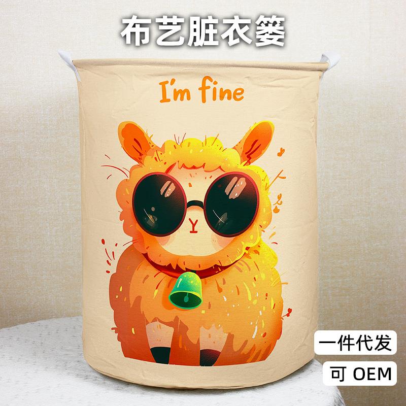 布艺收纳桶折叠脏衣篮防水脏衣篓玩具收纳筐浴室洗衣桶卡通整理桶