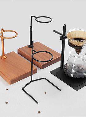 咖啡手冲架实木可调节v60滴漏玻璃滤杯分享壶套装支架家用器具