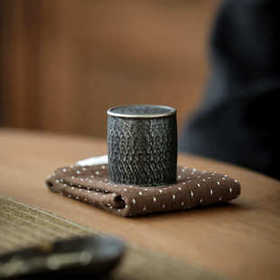 黑玄黑陶盖置小号功夫茶具摆件可养摆件家用茶壶盖子支撑覆古茶玩