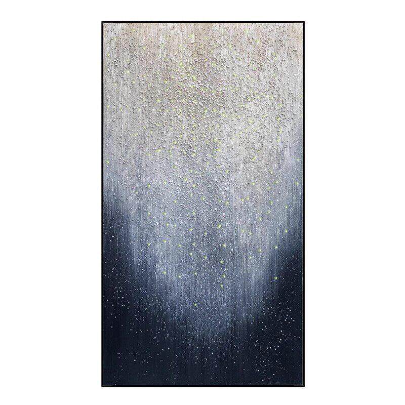 手绘油画星空闪耀现轻奢玄关装饰画餐厅挂画走廊入户玄关肌理画