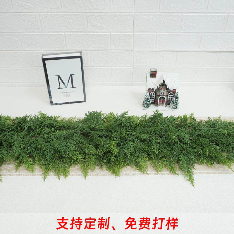 新款仿真绿植藤条圣诞节藤条植物柏叶藤条居家壁橱装饰