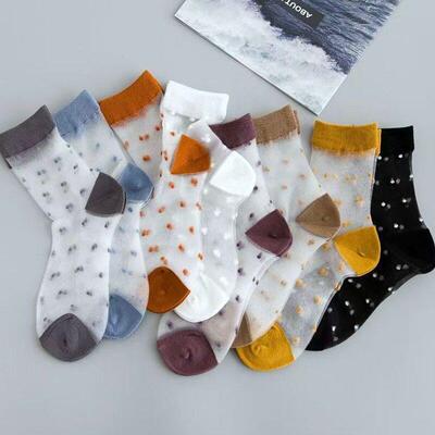 Women 8 Pair Mid Summer Socks Jacquard Breathable Wear