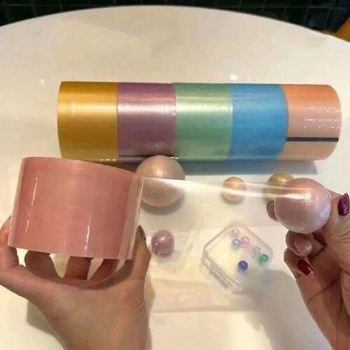 6 Rolls Pearlescent Sticky Ball Tape Colored Adhesive Tapes