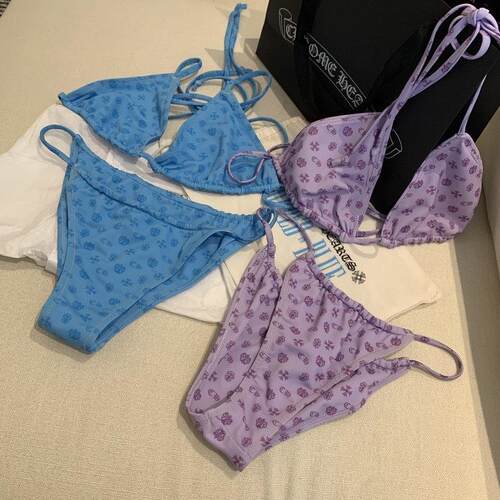 Girl's small chest strap split swimsuit three-point beach