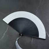 双面空白纸扇子折扇中国风竹柄串面书法绘画随身便携男女小折叠扇