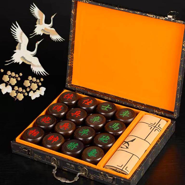 黑檀木象棋老人娱乐中国象棋血檀缅甸花梨雕刻实木象棋工艺品