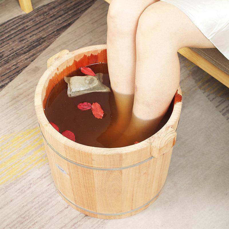 无漆足浴桶实木原木家用香椿木足浴桶卫生盆盖加厚熏蒸足浴桶