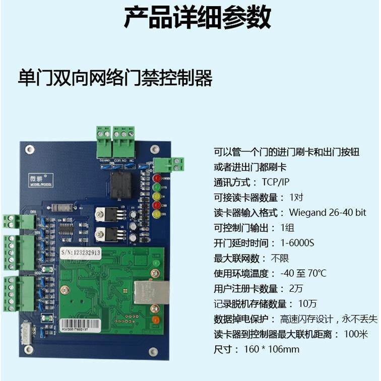 微耕2051门禁控制器 微耕2051单门双向网络 微耕单门门禁控制板