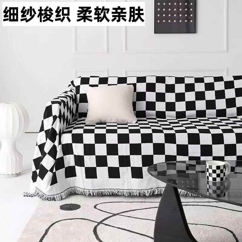 北欧沙发盖布ins风沙发套高级感全盖沙发巾防猫抓耐脏线毯沙发布