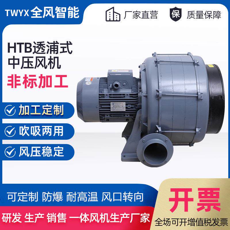 热蒸汽机循环HTB100-505 380V3.7KW中压风机冷却耐高温中压鼓风机