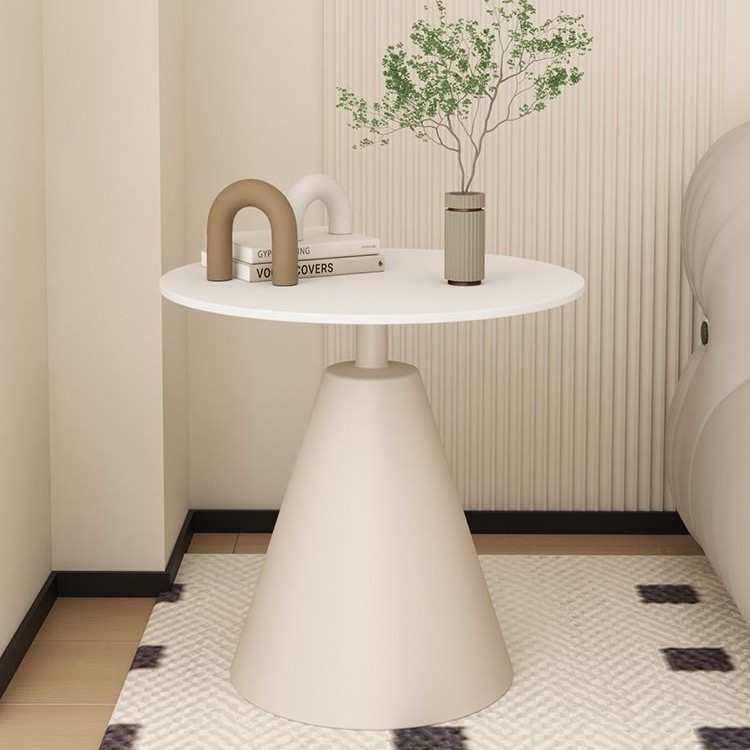 轻奢边几小圆桌小茶几现代风金色沙发桌边桌床头边几简约岩板卧室