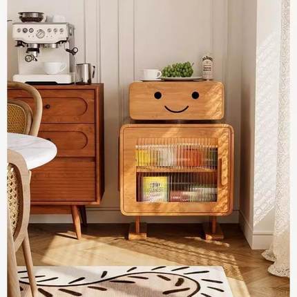 木床斗头柜收纳卧室储物客厅创意柜实机柜器YLI人侧边带