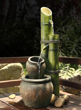 创意水景入户花园摆件落地流水喷泉庭院装饰造景日式院子假山盆景