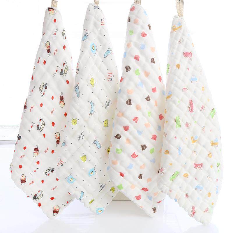 冬季新款12层加厚纱布方巾婴儿口水巾擦嘴洗脸30*30厘米