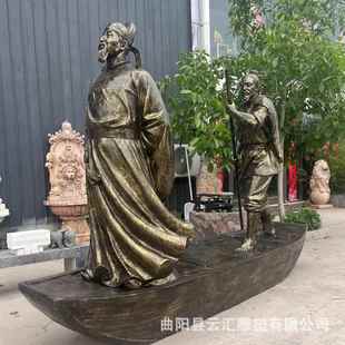 李白羲之古代历史名诗人雕塑制作户外玻璃钢仿铜景观落地名人摆件