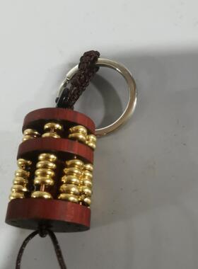 紫檀木雕如意小算盘钥匙扣手把件文玩工艺品盘玩吊坠复古系列摆件
