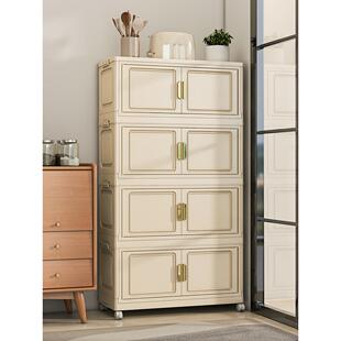 可折叠置物架厨房收纳架多功能落地餐边柜子调料品家用储物柜多层