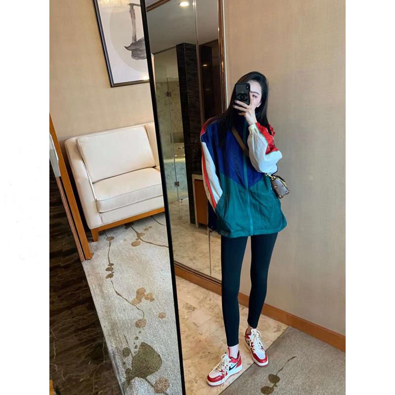 撞色冲锋衣女薄款夏季欧货设计感小众运动休闲拼接棒球服工装外套