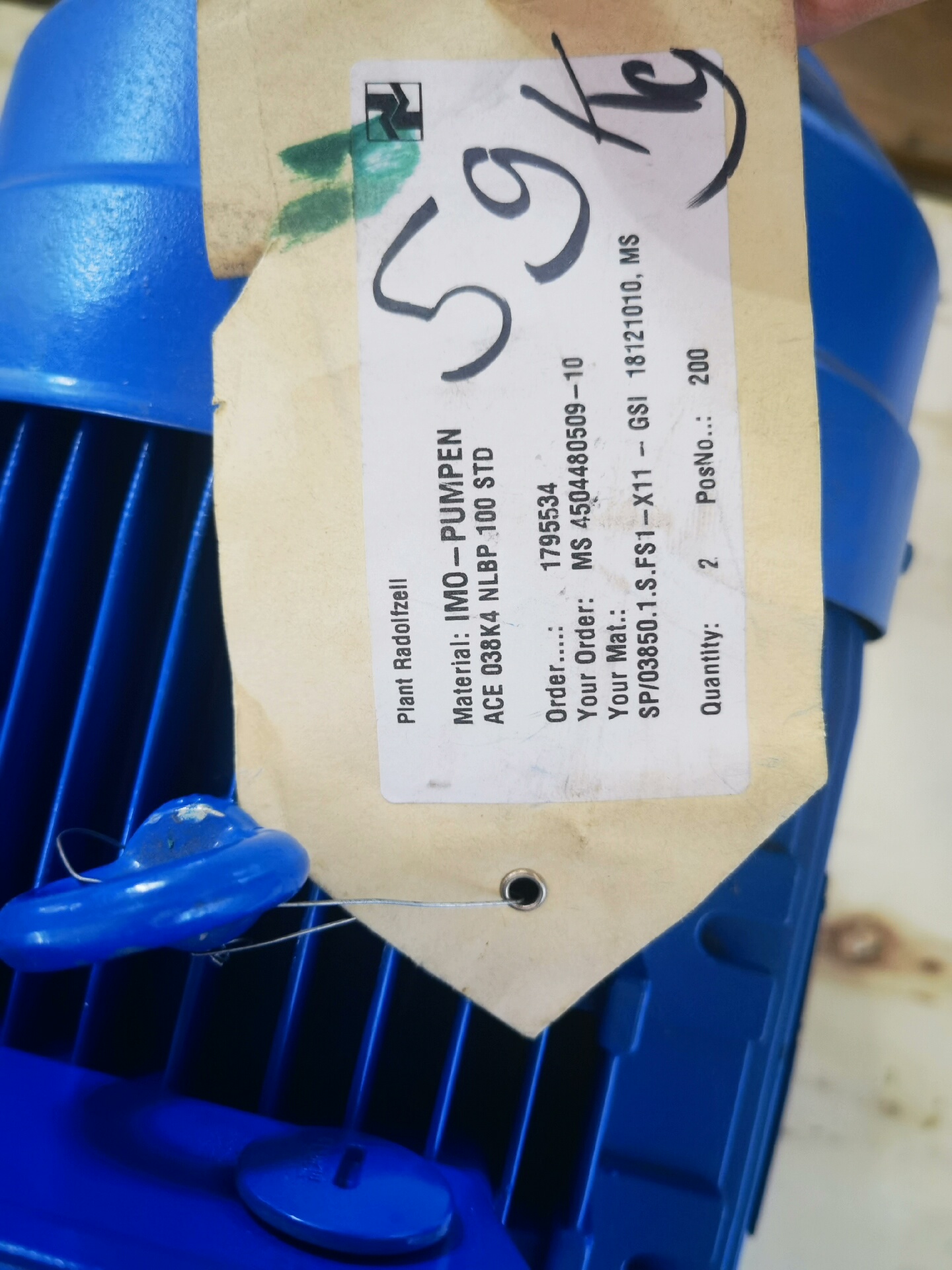 ALLWEILER ACE 038K4库存处理