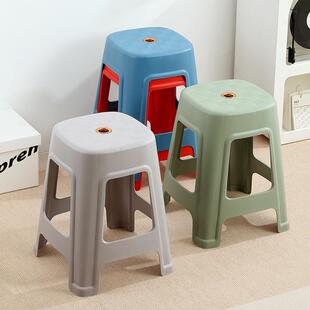 简约四色高款 板凳家用餐桌防滑方凳客厅茶几椅子休闲凳成人踩脚凳