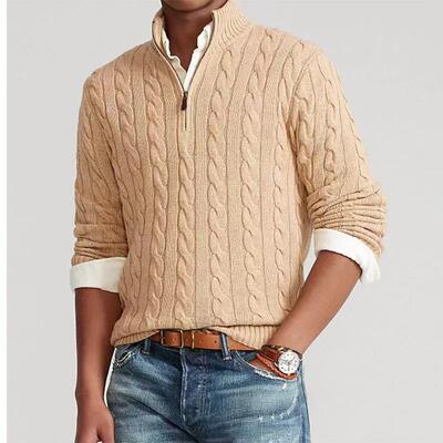 Men's warm sweater men's twist Fried Dough Twists half